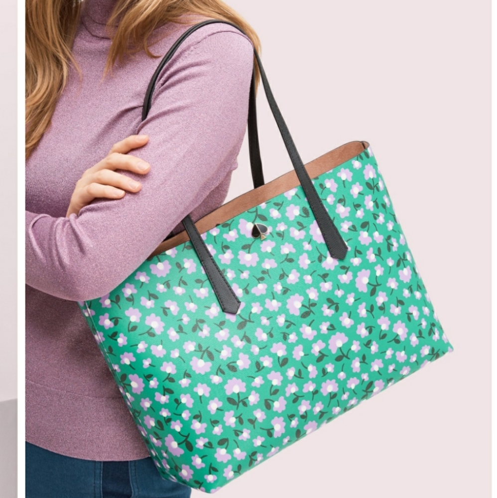 💜KATE SPADE ♠ MOLLY PARTY FLORAL LARGE TOTE…